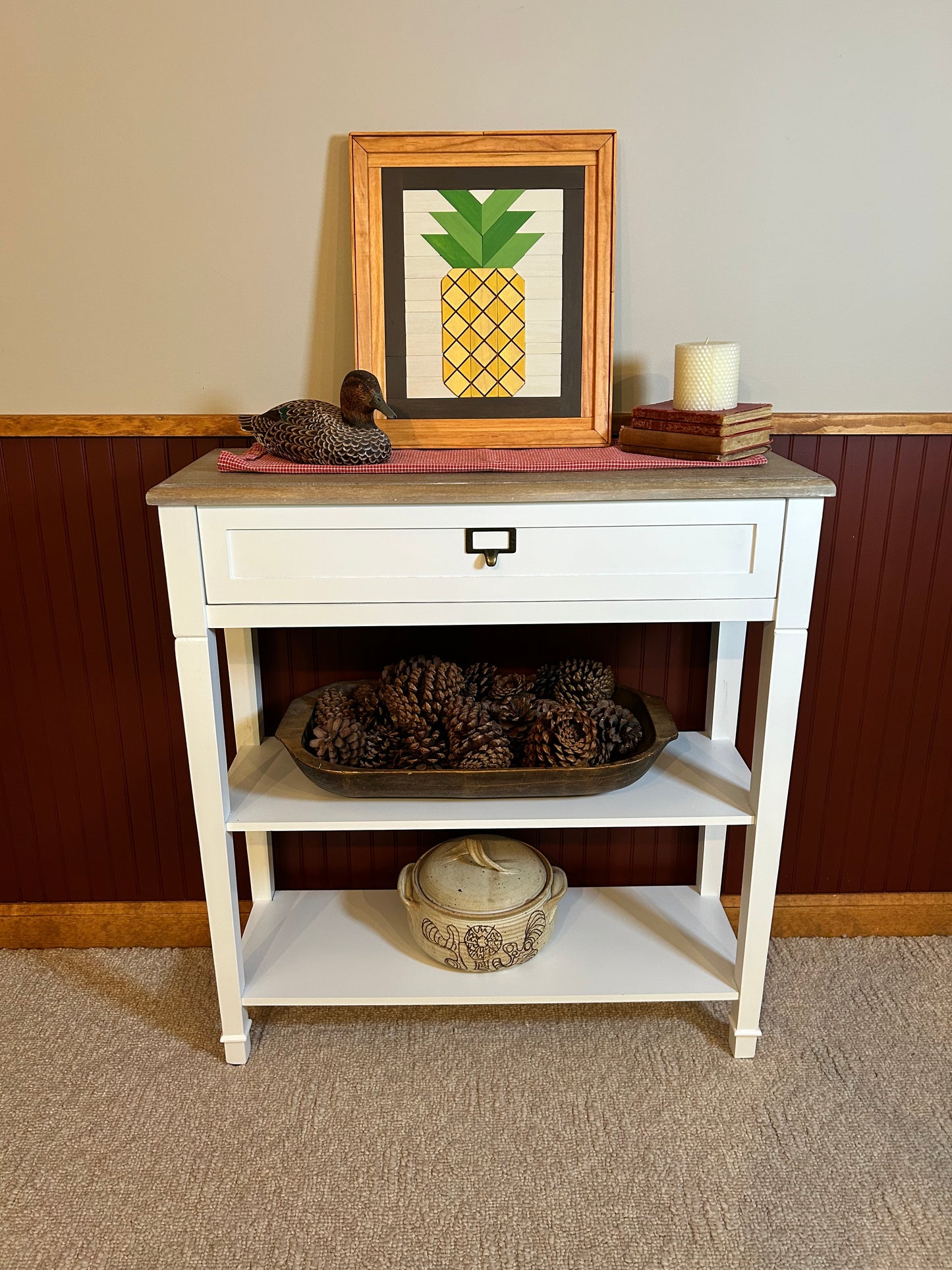 Pineapple Barn Quilt | Handmade Wood Farmhouse Welcome Wall Art