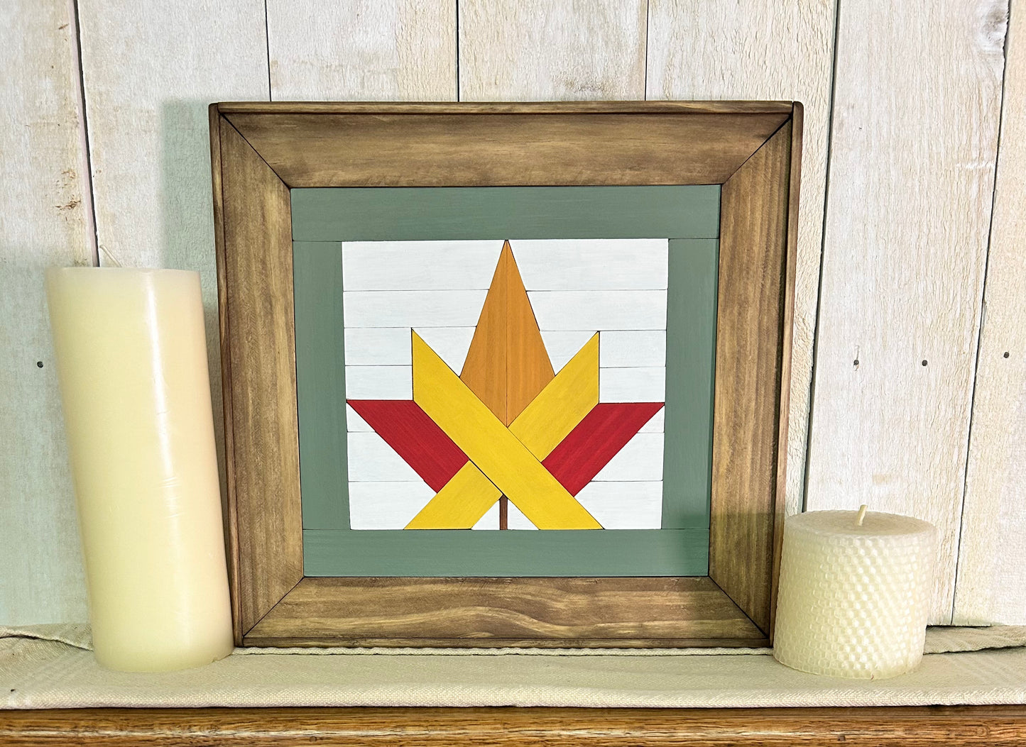 Autumn Maple Leaf Barn Quilt | Handmade Wood Fall Wall Decor