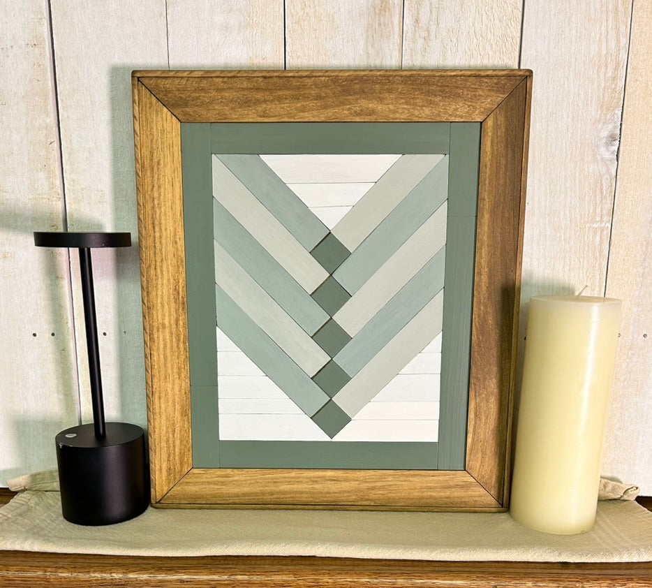 Sage Green Chevron Barn Quilt | Handmade Wooden Farmhouse Wall Art