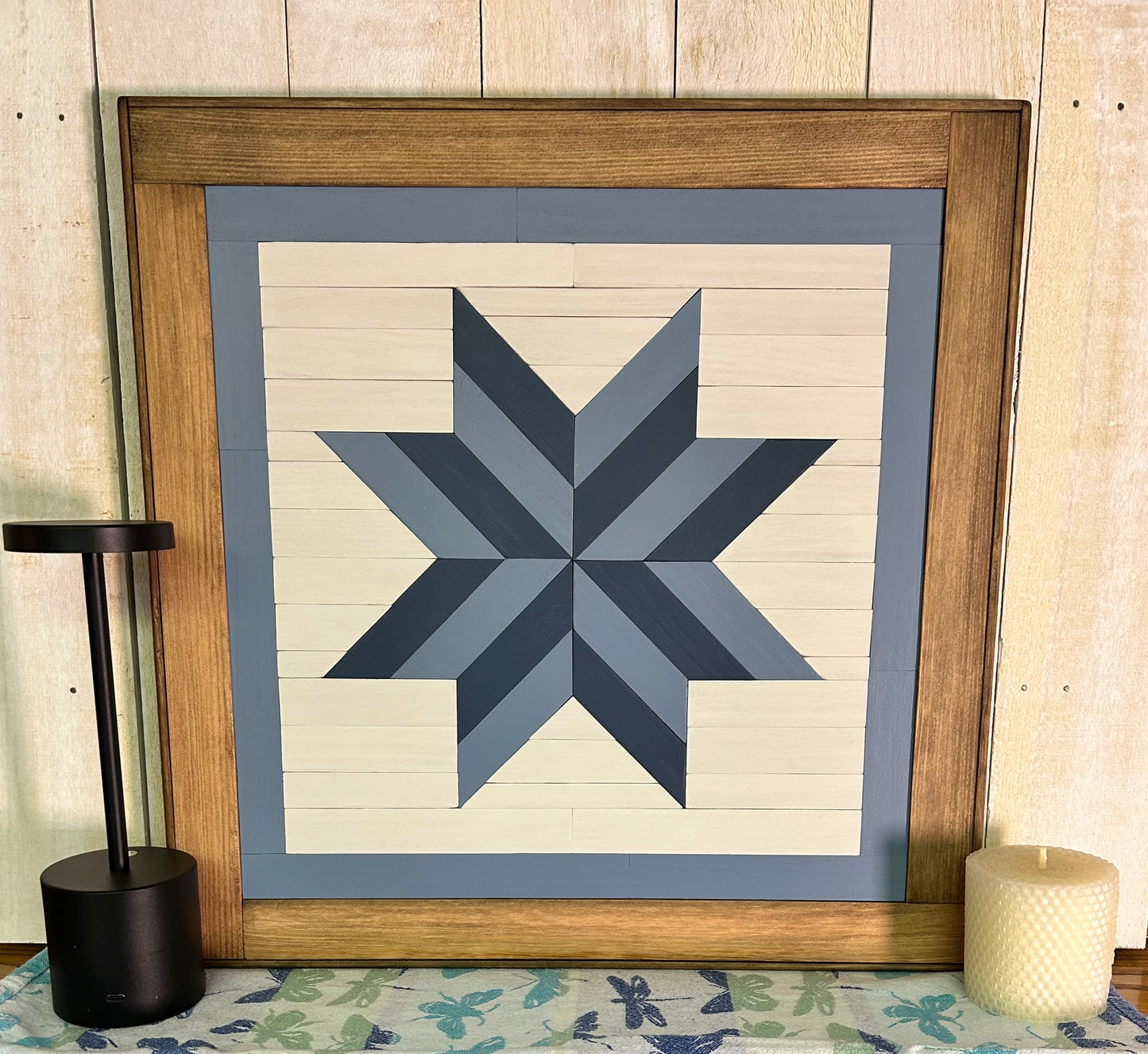 Eight-Point Star Barn Quilt – Handmade Wooden Star Wall Art