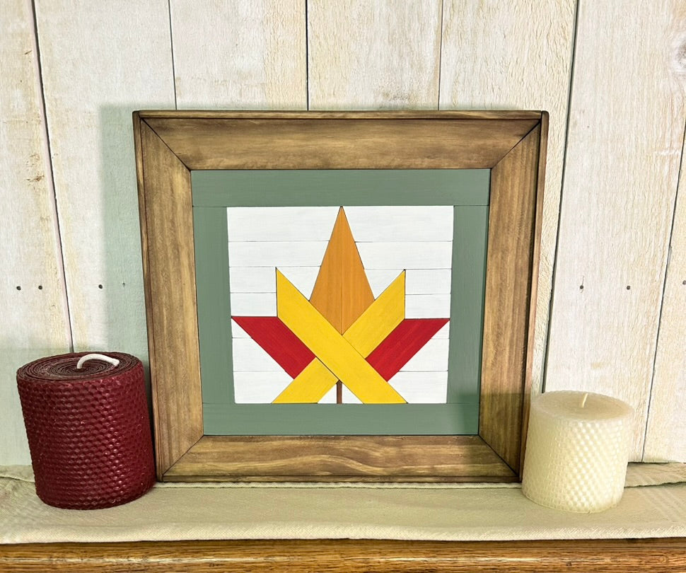 Autumn Maple Leaf Barn Quilt | Handmade Wood Fall Wall Decor