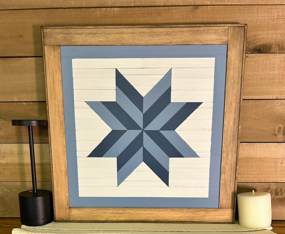 Eight-Point Star Barn Quilt – Handmade Wooden Star Wall Art