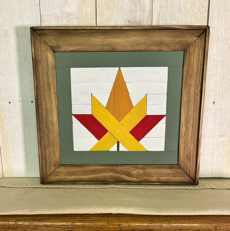 Autumn Maple Leaf Barn Quilt | Handmade Wood Fall Wall Decor