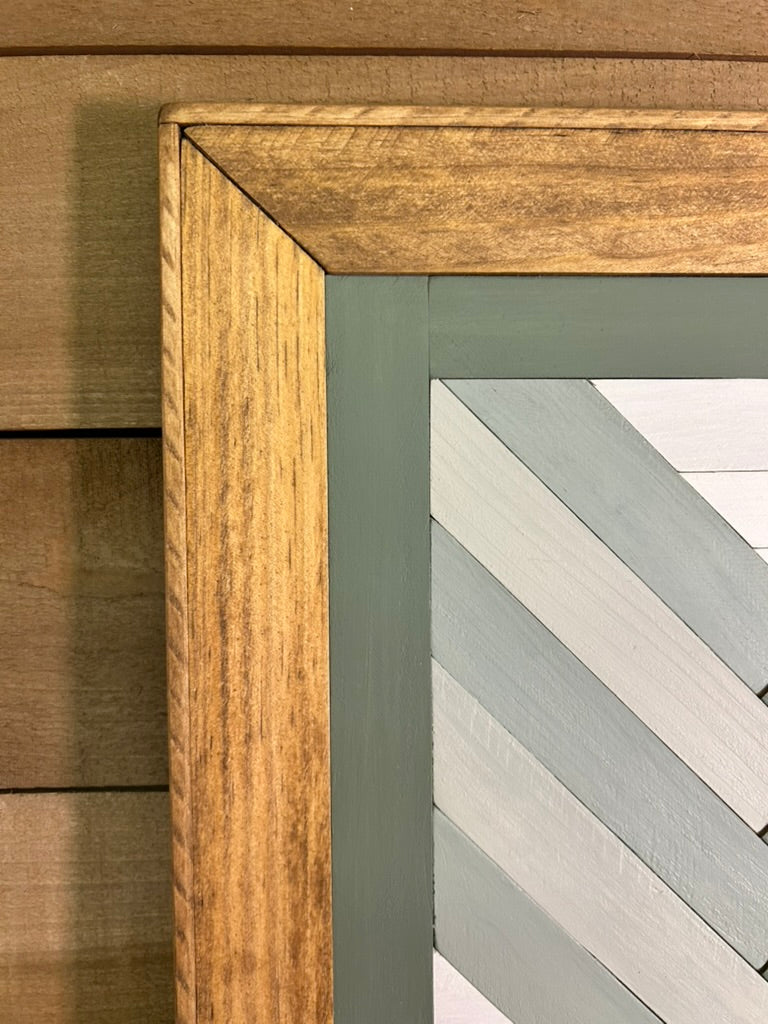 Sage Green Chevron Barn Quilt | Handmade Wooden Farmhouse Wall Art