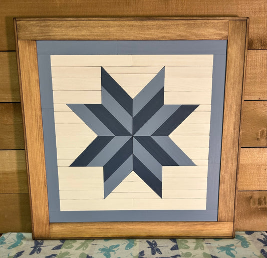 Eight-Point Star Barn Quilt – Handmade Wooden Star Wall Art