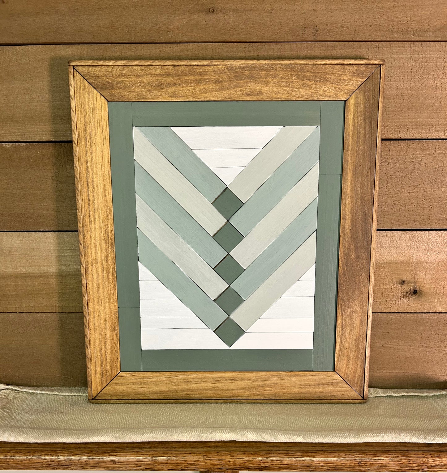 Sage Green Chevron Barn Quilt | Handmade Wooden Farmhouse Wall Art