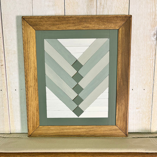 Sage Green Chevron Barn Quilt | Handmade Wooden Farmhouse Wall Art