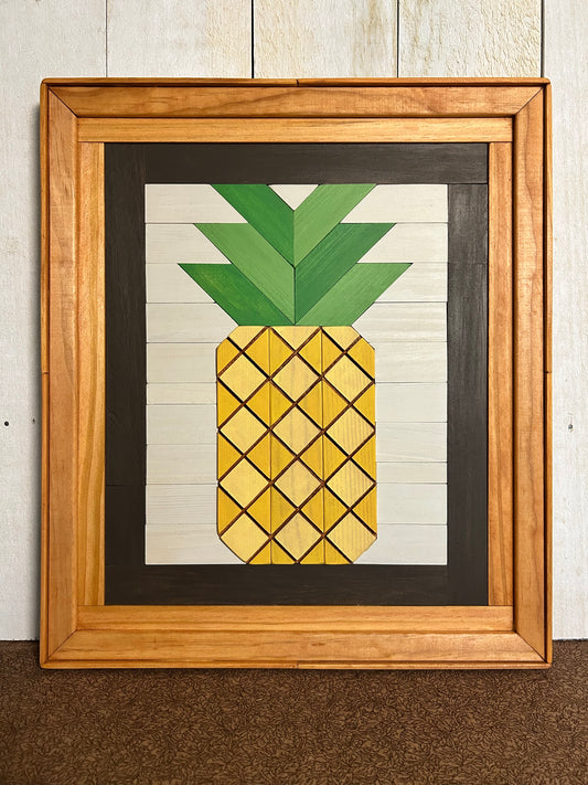 Pineapple Barn Quilt | Handmade Wood Farmhouse Welcome Wall Art