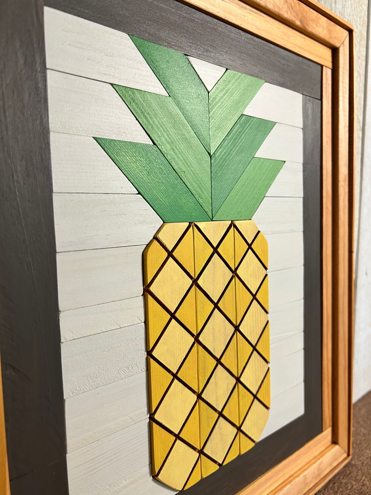 Pineapple Barn Quilt | Handmade Wood Farmhouse Welcome Wall Art