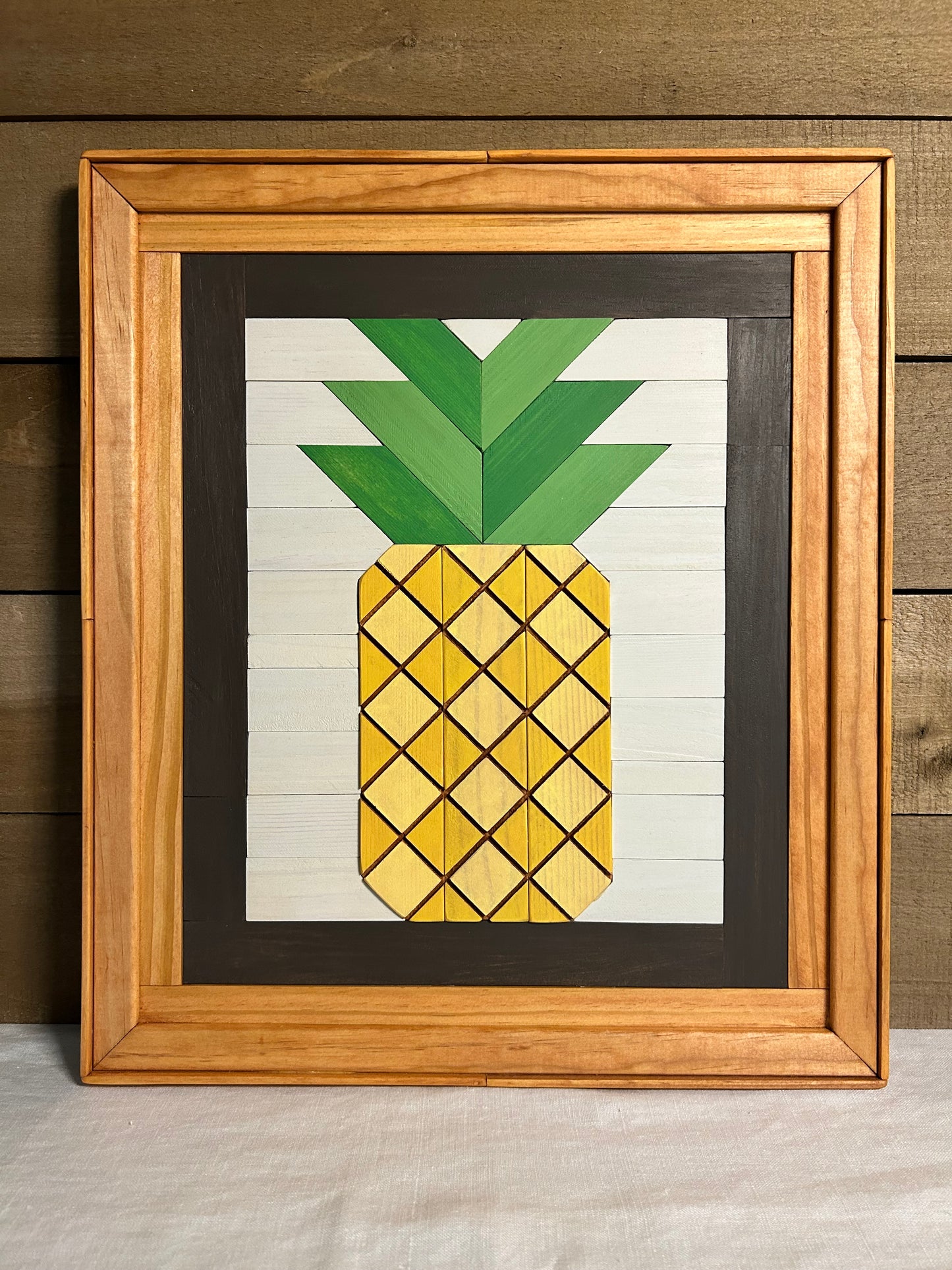 Pineapple Barn Quilt | Handmade Wood Farmhouse Welcome Wall Art