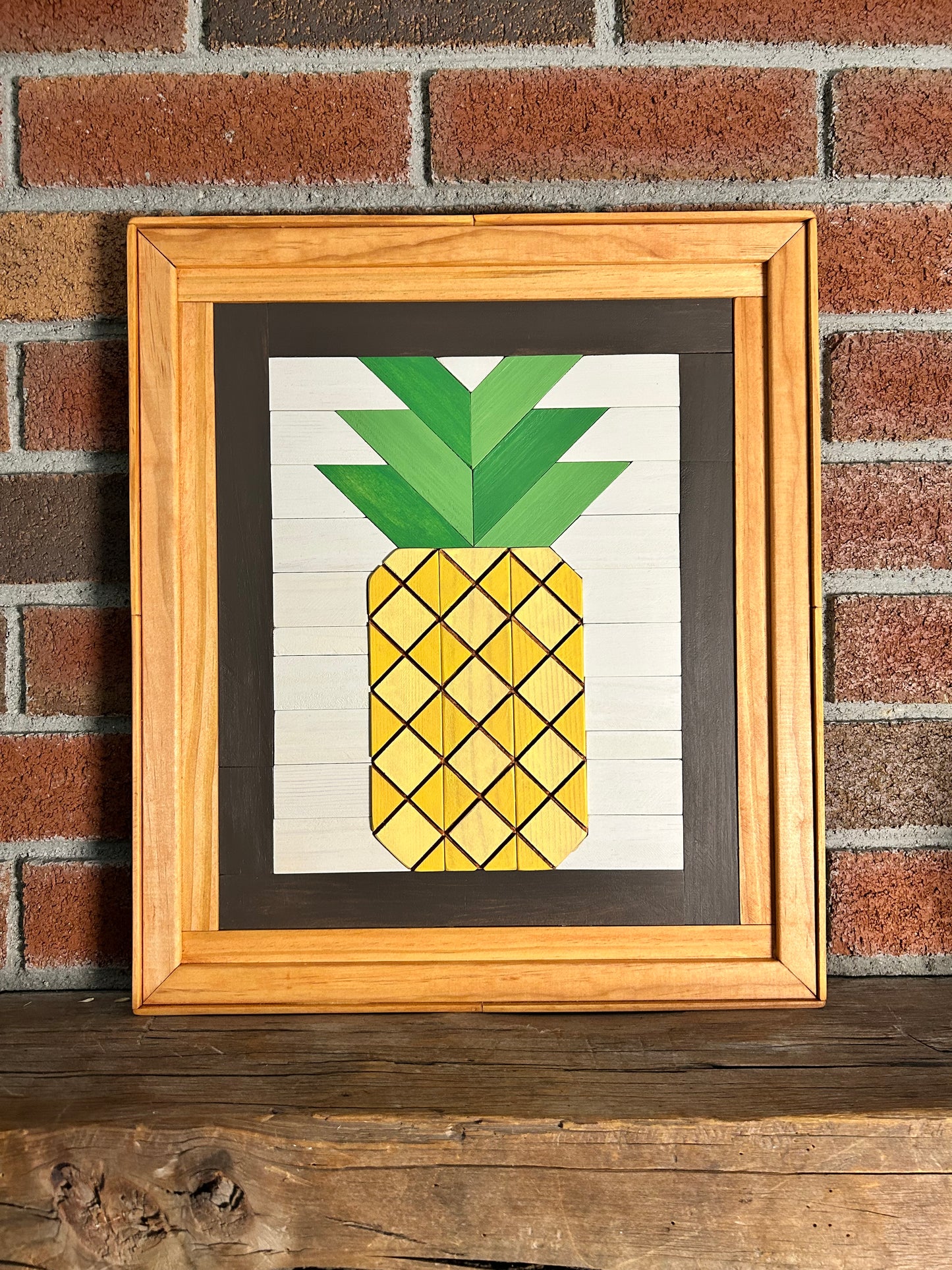 Pineapple Barn Quilt | Handmade Wood Farmhouse Welcome Wall Art