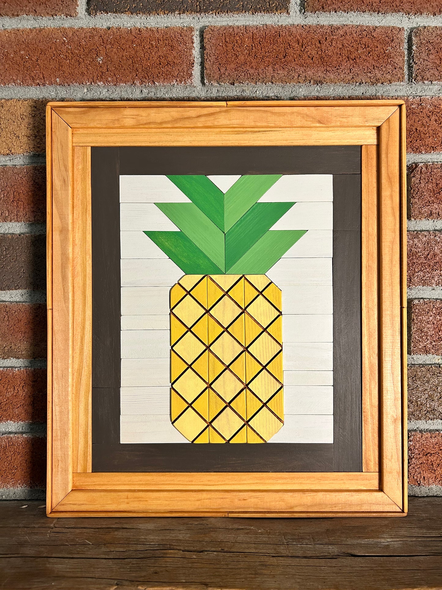 Pineapple Barn Quilt | Handmade Wood Farmhouse Welcome Wall Art