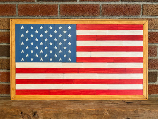 American Flag Barn Quilt | Handmade Patriotic Wood Wall Art