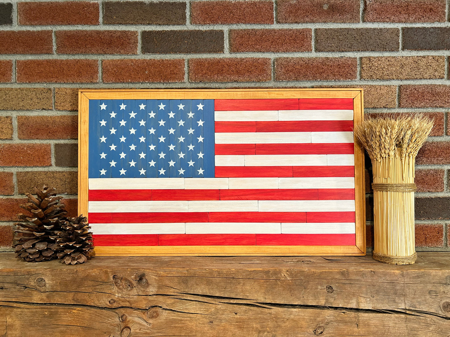 American Flag Barn Quilt | Handmade Patriotic Wood Wall Art
