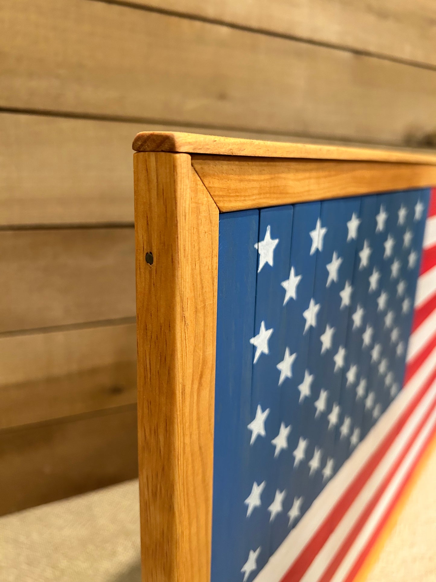 American Flag Barn Quilt | Handmade Patriotic Wood Wall Art