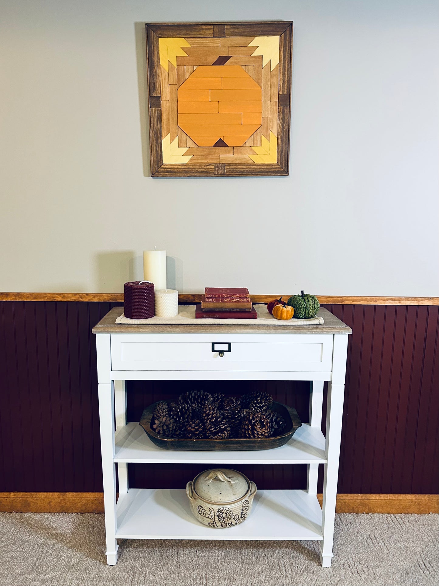 Pumpkin Barn Quilt | Handmade Wood Fall Farmhouse Wall Art