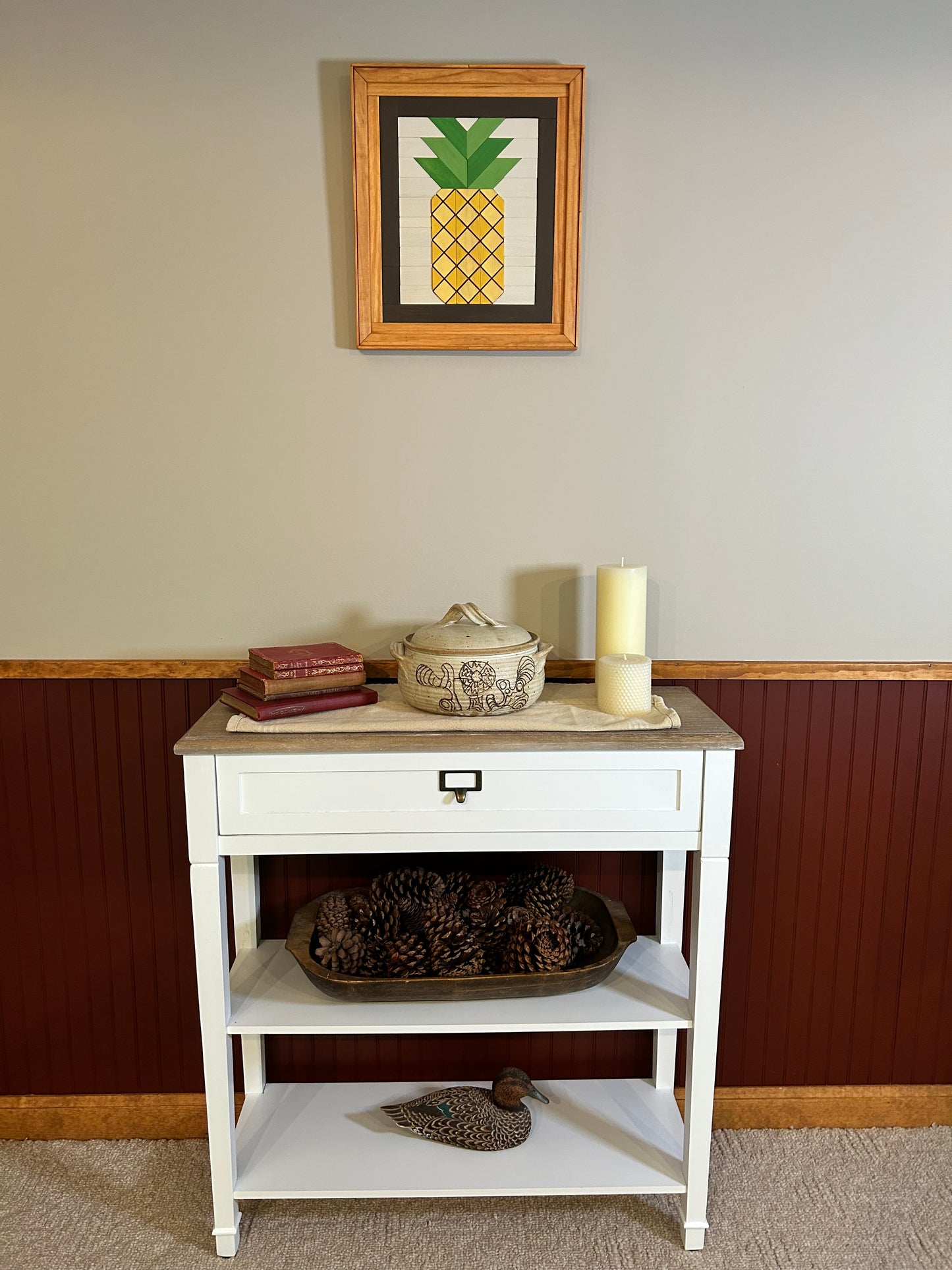 Pineapple Barn Quilt | Handmade Wood Farmhouse Welcome Wall Art