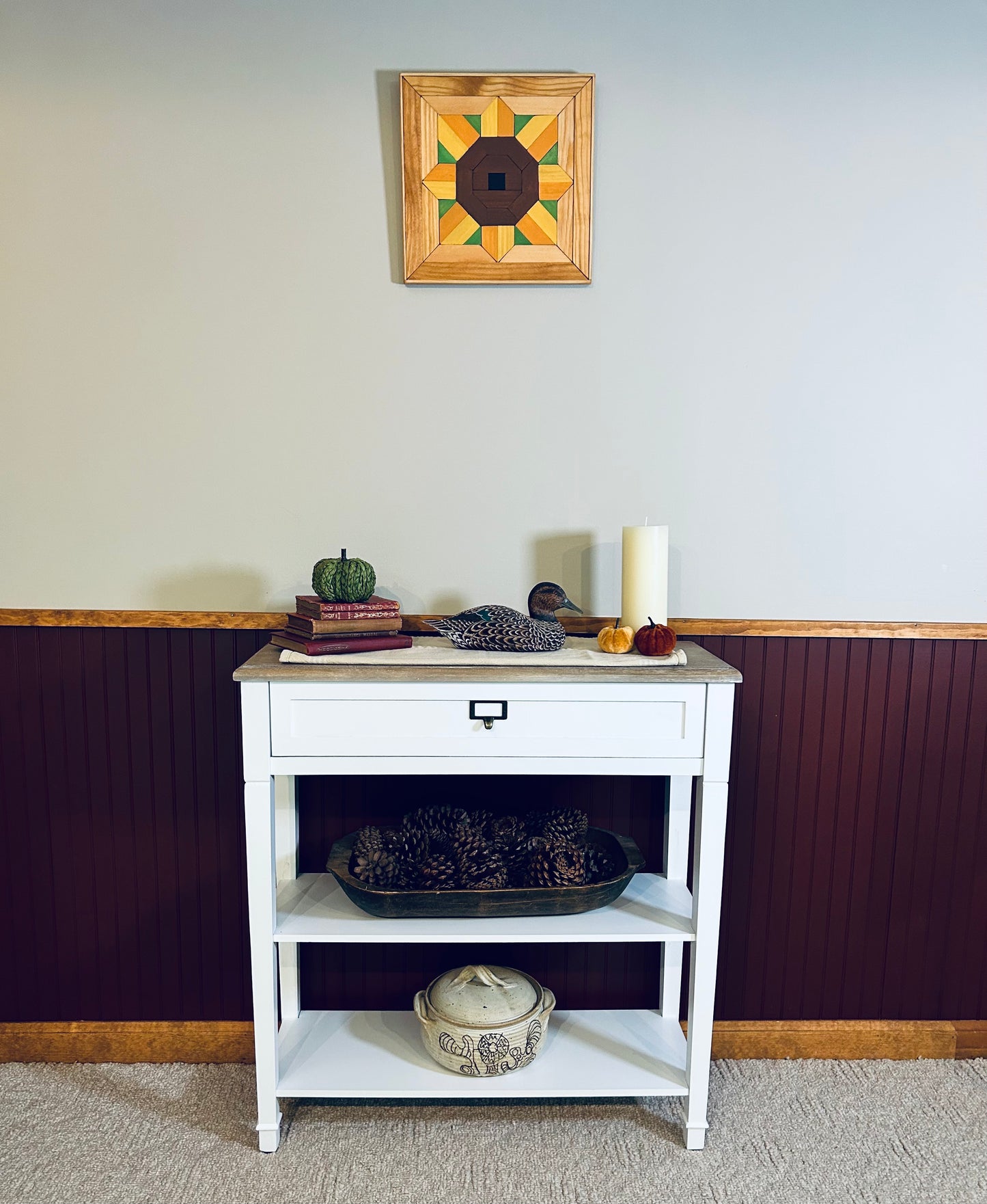 Handcrafted Sunflower Barn Quilt | Wooden Farmhouse Wall Art