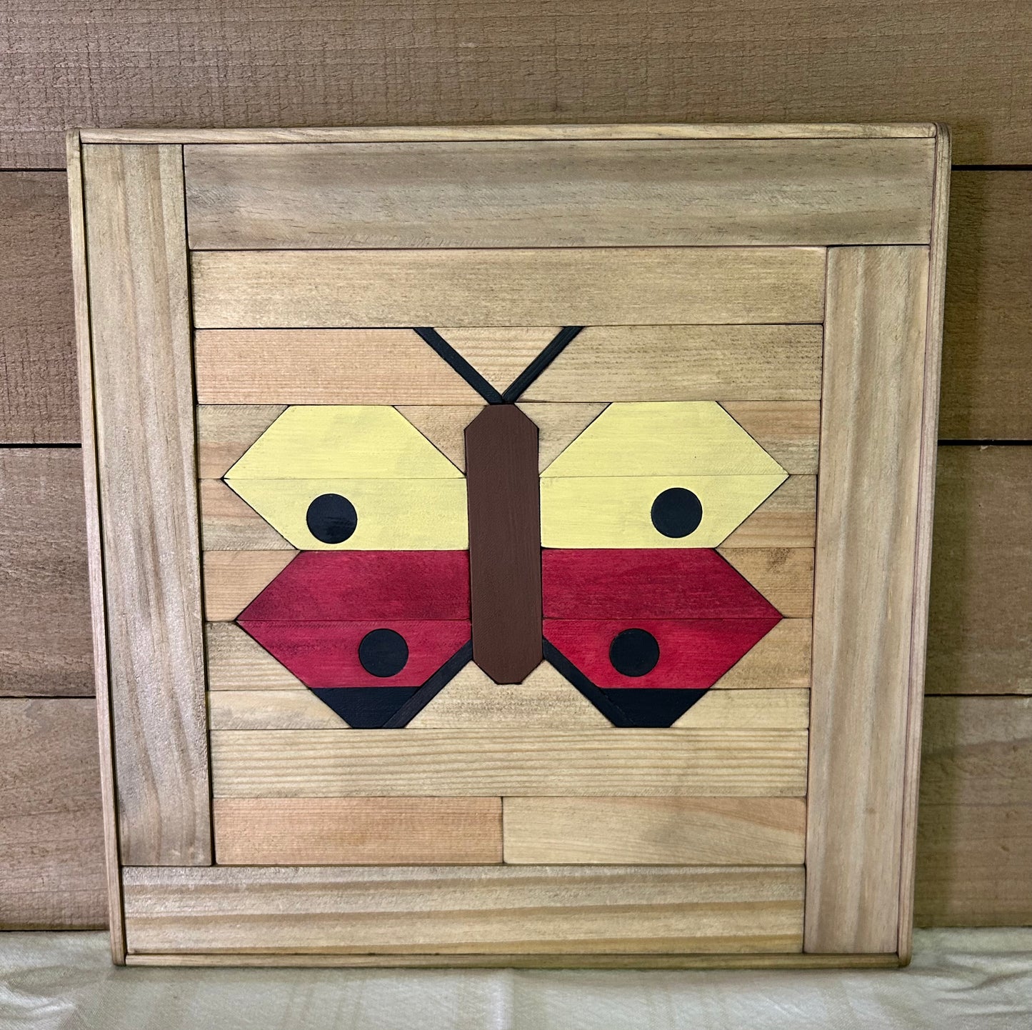 Handmade Butterfly Barn Quilt | Rustic Farmhouse Wood Wall Art