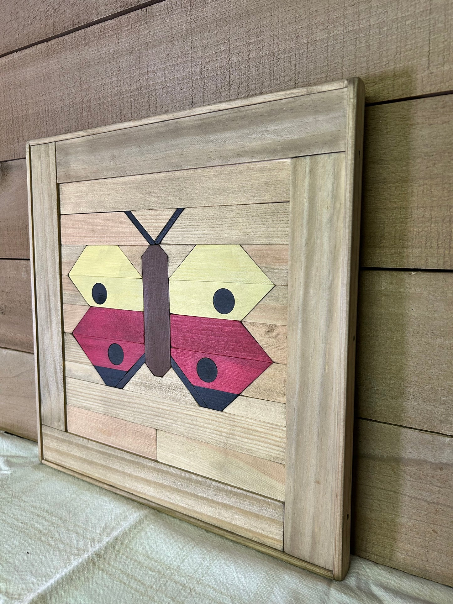 Handmade Butterfly Barn Quilt | Rustic Farmhouse Wood Wall Art