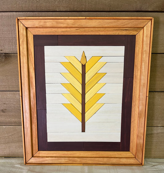 Handcrafted Wheat Stalk Barn Quilt | Wooden Farmhouse Wall Art