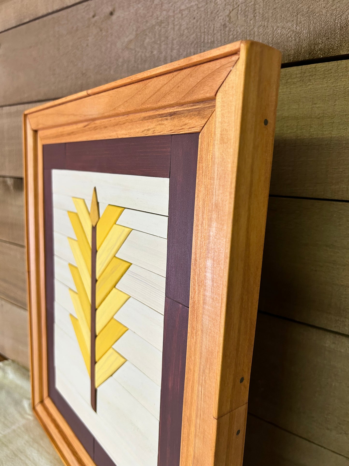 Handcrafted Wheat Stalk Barn Quilt | Wooden Farmhouse Wall Art
