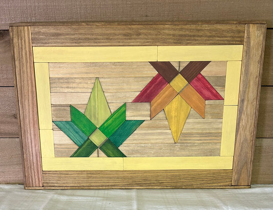 Summer & Autumn Leaf Barn Quilt | Handmade Wood Farmhouse Wall Art
