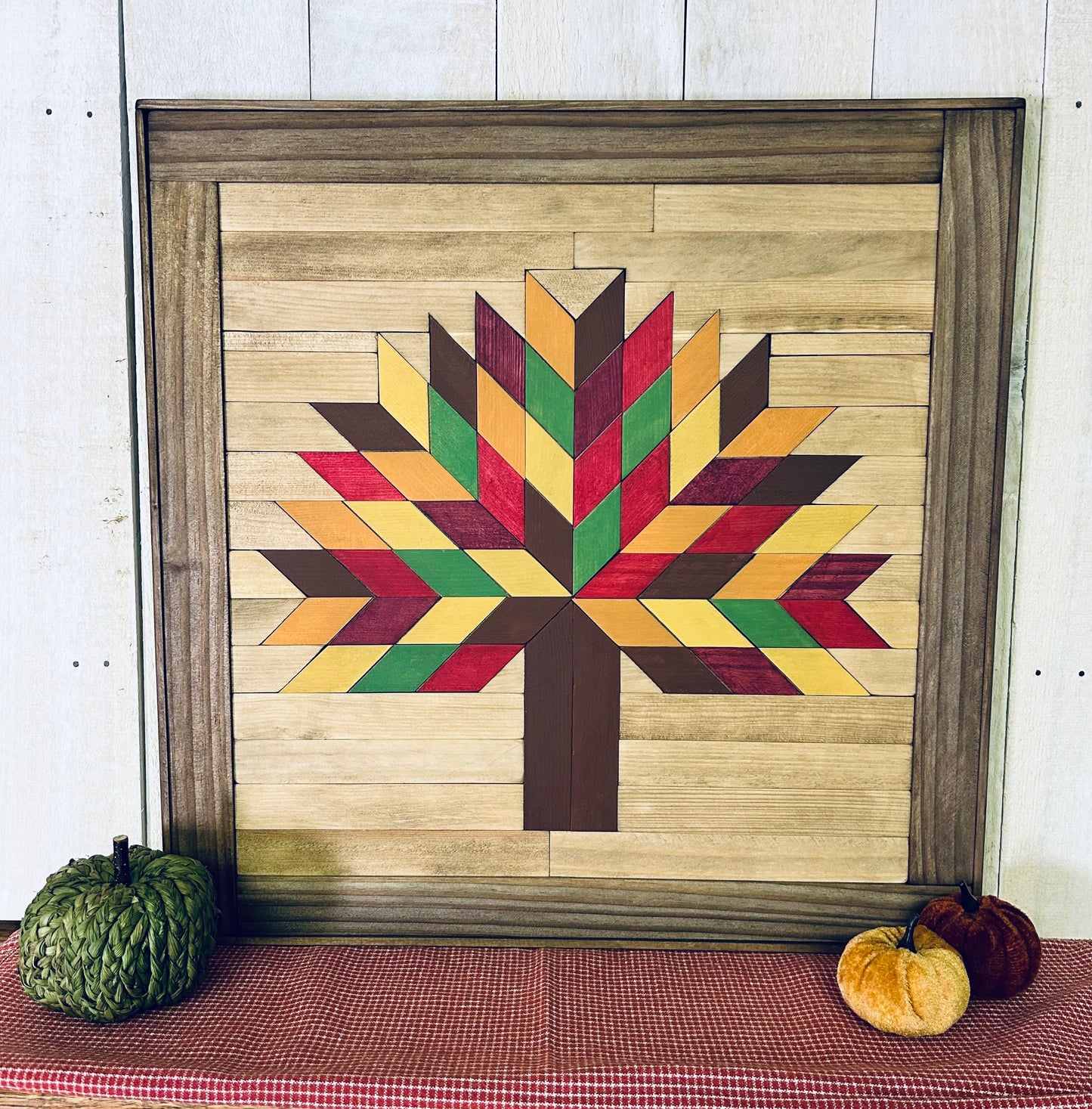 Tree of Life Barn Quilt | Handmade Autumn Wood Farmhouse Wall Art