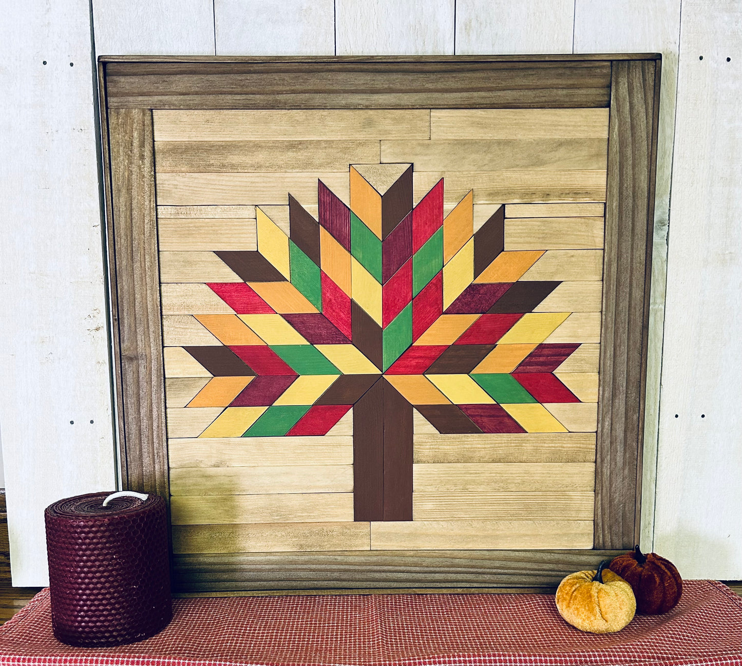 Tree of Life Barn Quilt | Handmade Autumn Wood Farmhouse Wall Art