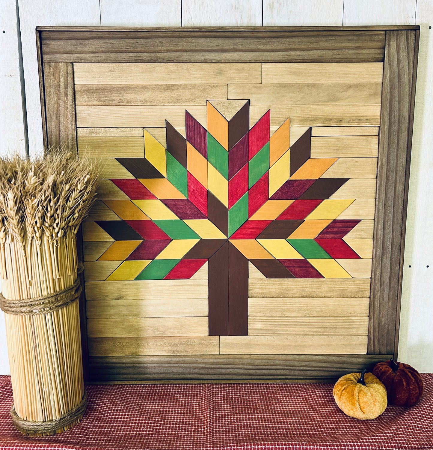 Tree of Life Barn Quilt | Handmade Autumn Wood Farmhouse Wall Art