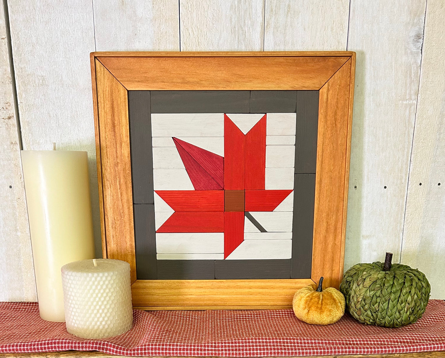 Autumn Maple Leaf Barn Quilt | Handmade Wood Fall Wall Decor
