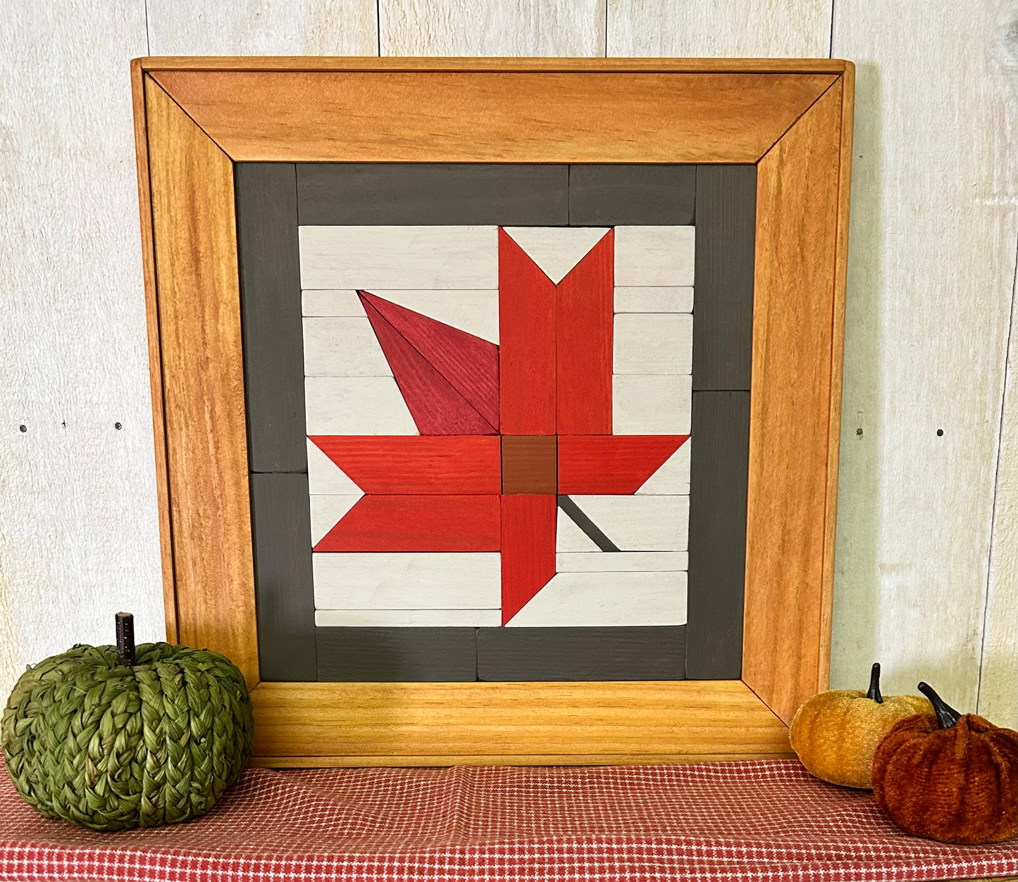 Autumn Maple Leaf Barn Quilt | Handmade Wood Fall Wall Decor