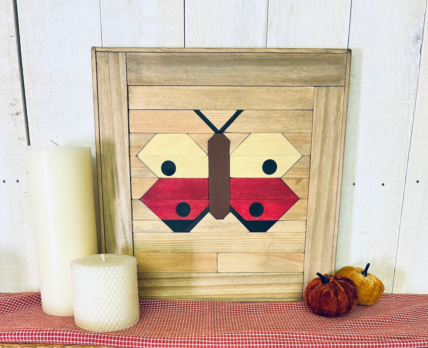 Handmade Butterfly Barn Quilt | Rustic Farmhouse Wood Wall Art