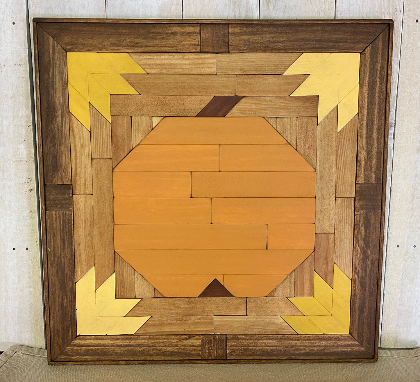 Pumpkin Barn Quilt | Handmade Wood Fall Farmhouse Wall Art