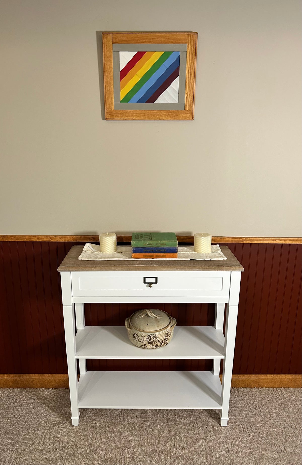 Rainbow Barn Quilt – Handmade Wooden Rainbow Wall Art