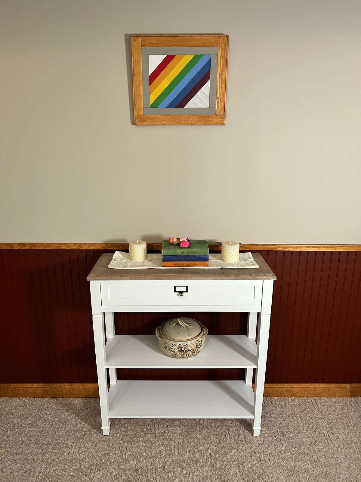 Rainbow Barn Quilt – Handmade Wooden Rainbow Wall Art