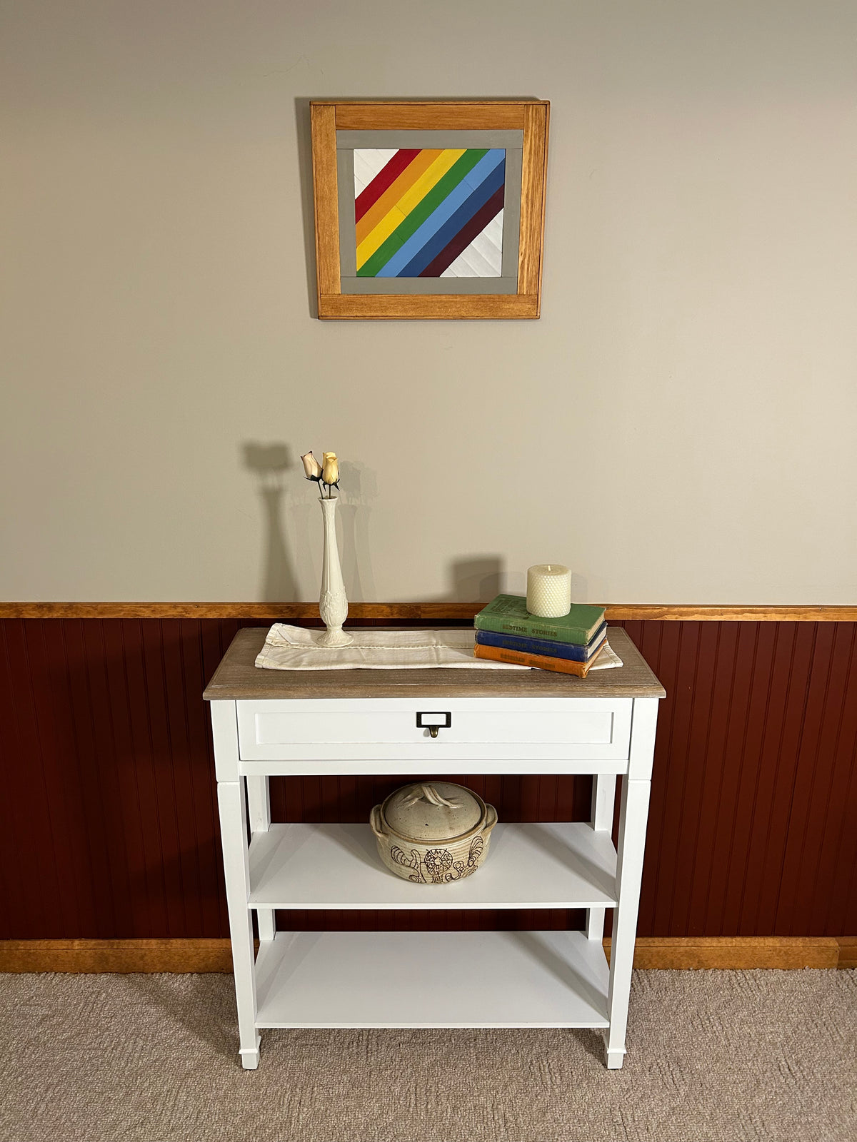 Rainbow Barn Quilt – Handmade Wooden Rainbow Wall Art
